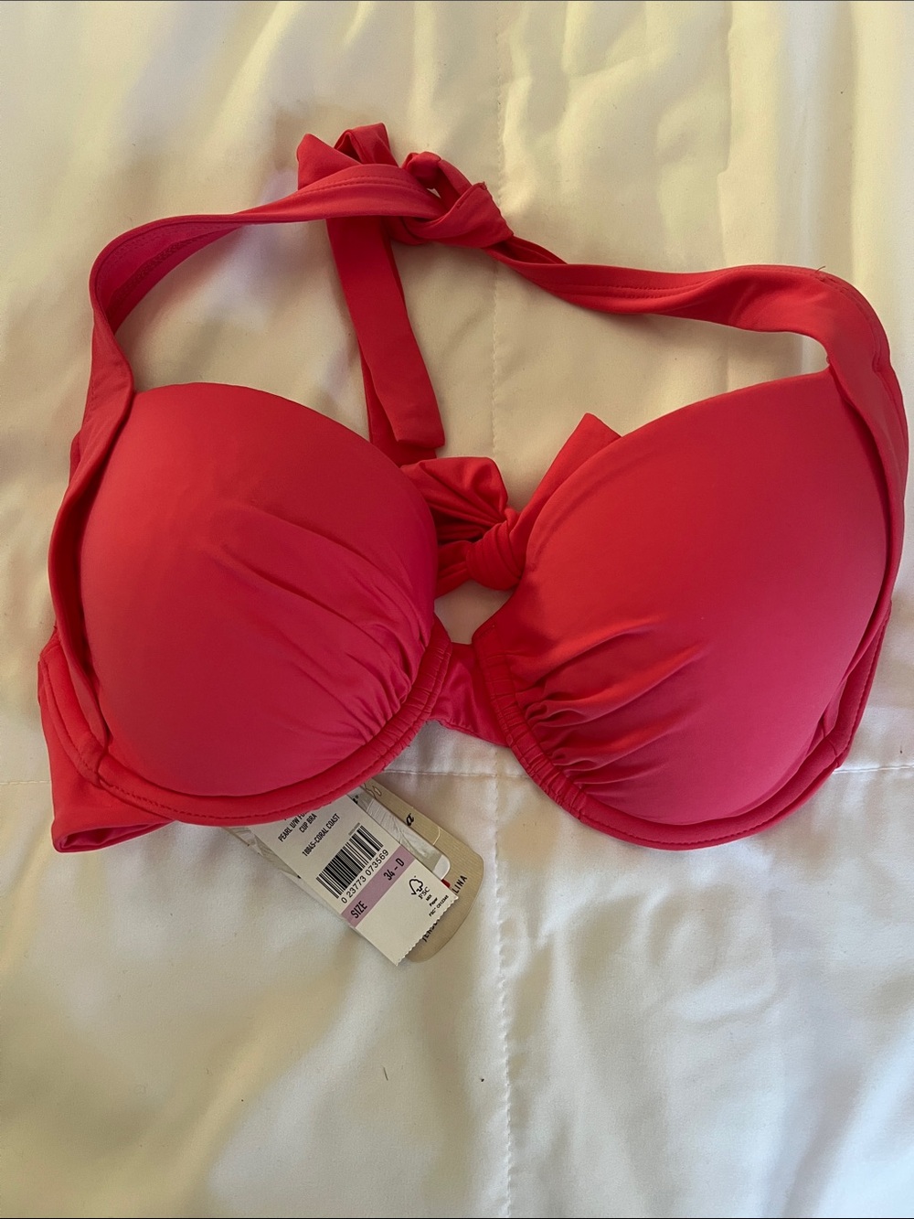 Tommy Bahama Coral Pink Full Coverage Bikini Top